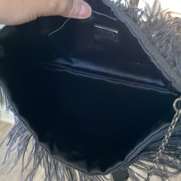 PRADA Piume Feather Satin Black Ostrich bag w/ auth card, rare/collectible - Picture 8 of 12